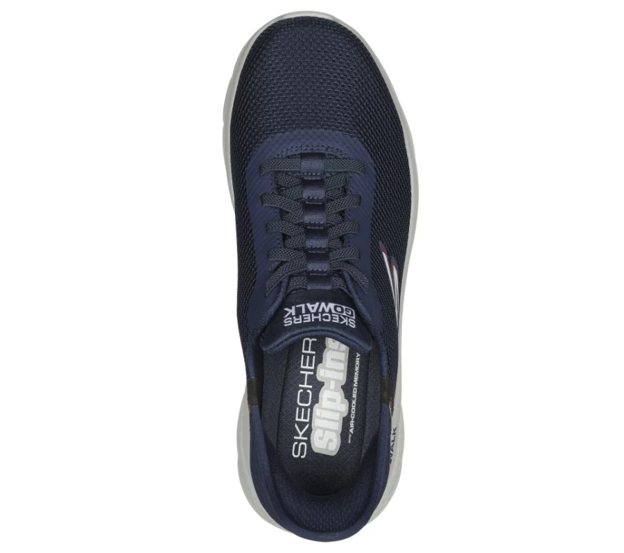 SKECHERS Men's Slip-Ins Go Walk Flex Hands Up Sneakers in Navy - Comfortable Walking Shoes