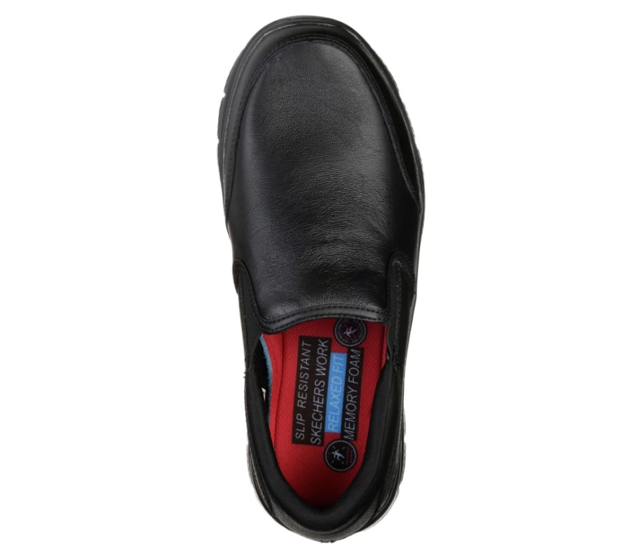 SKECHERS Men's Work Relaxed Fit Flex Advantage Sr Sneakers in Black - Bronwood Style