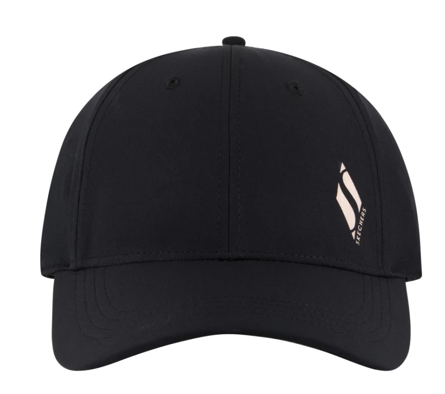 SKECHERS Women's Black Shine Rose Gold Diamond Embellished Hat