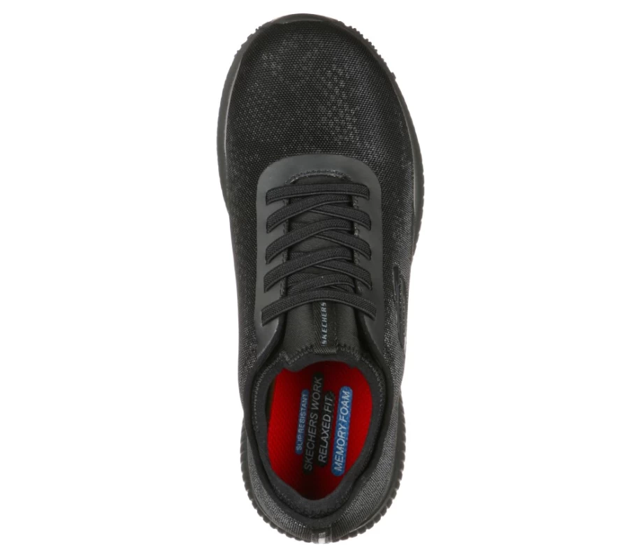SKECHERS Women's Work Relaxed Fit Squad Sr - Glistle Sneakers in Black