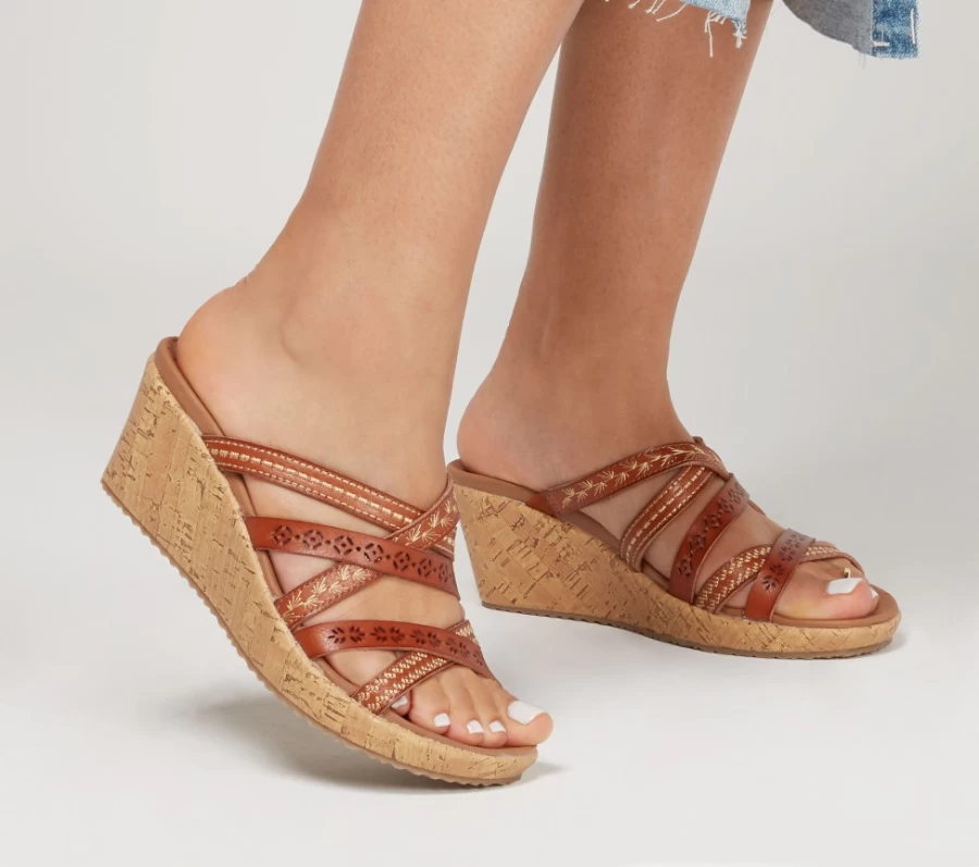SKECHERS Women's Luggage Tiger Posse Sandal - Beverlee Style Comfort Footwear