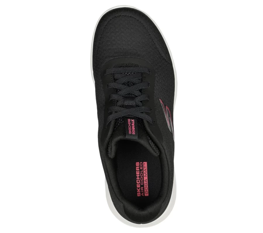 SKECHERS Women's Gowalk Joy Ecstatic Walking Shoes - Black & White Comfort Sneakers