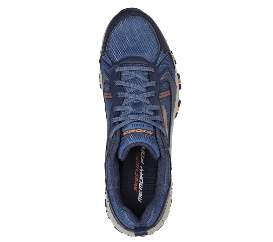 SKECHERS Men's Hillcrest - Vast Adventure Sneakers in Navy/Orange | Outdoor Hiking Shoes