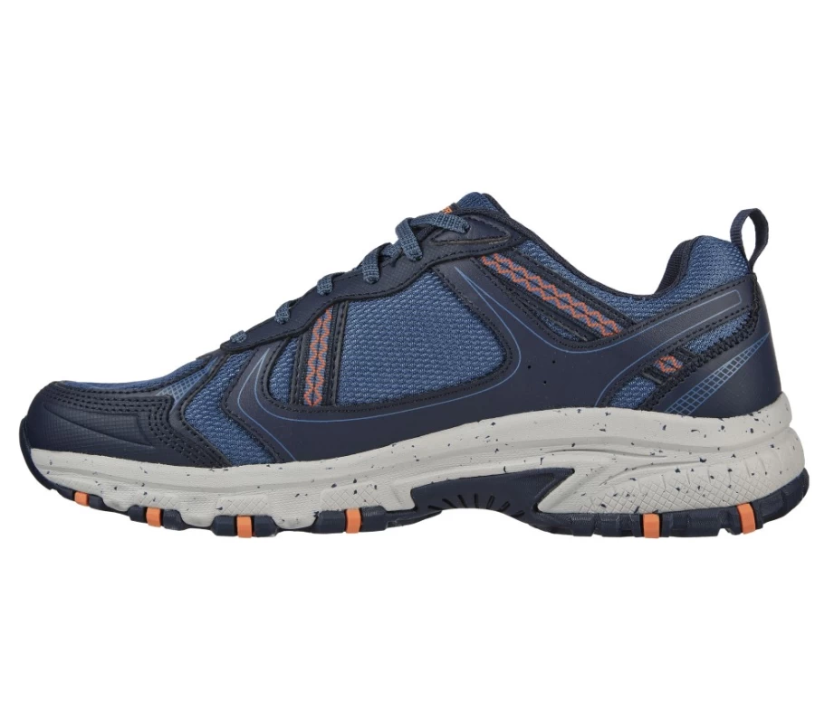 SKECHERS Men's Hillcrest - Vast Adventure Sneakers in Navy/Orange | Outdoor Hiking Shoes