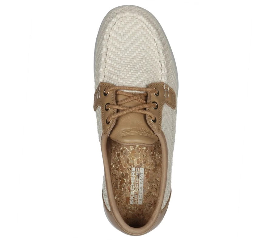 SKECHERS Women's On-The-Go 2.0 Raffia Palms Sandals in Natural Color for Comfortable Travel