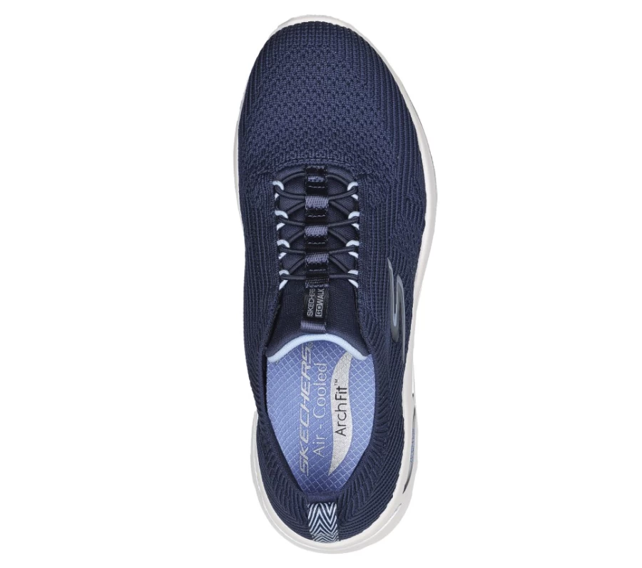SKECHERS Women's Go Walk Arch Fit - Crystal Waves Slip-On Sneakers in Navy/Light Blue