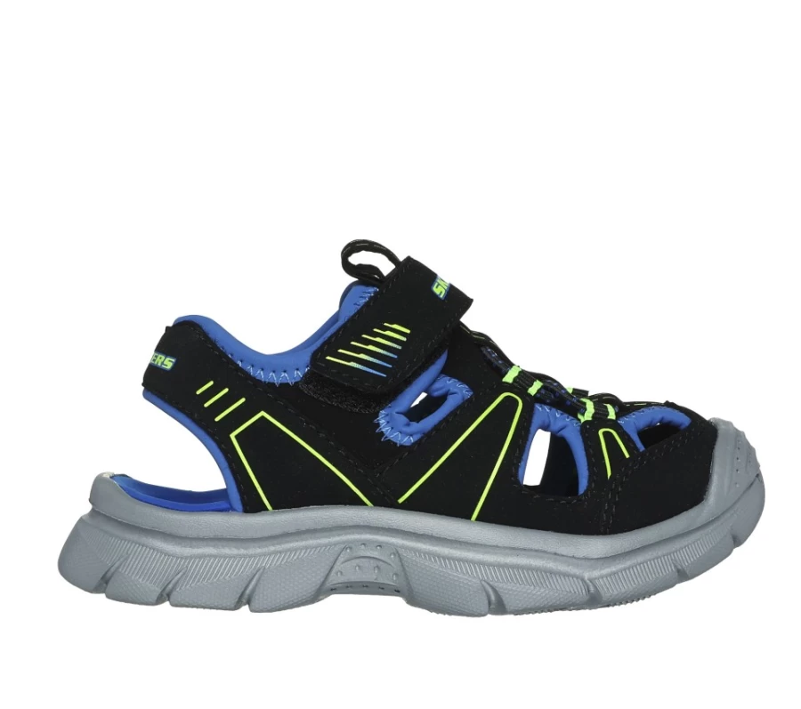 SKECHERS Kids Relix - Valder Sneakers in Black & Lime | Lightweight & Comfortable