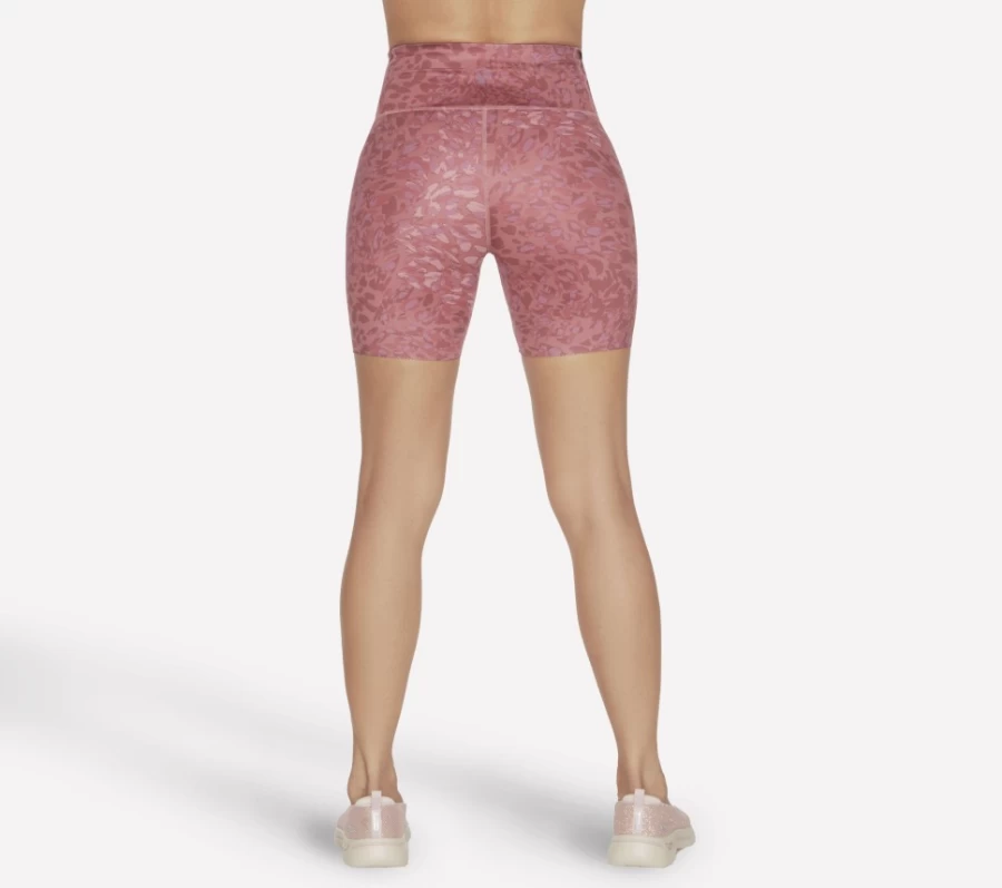 SKECHERS Women's Mauve 6 Inch Bike Shorts - Gosculpt Leopard Print Workout Shorts