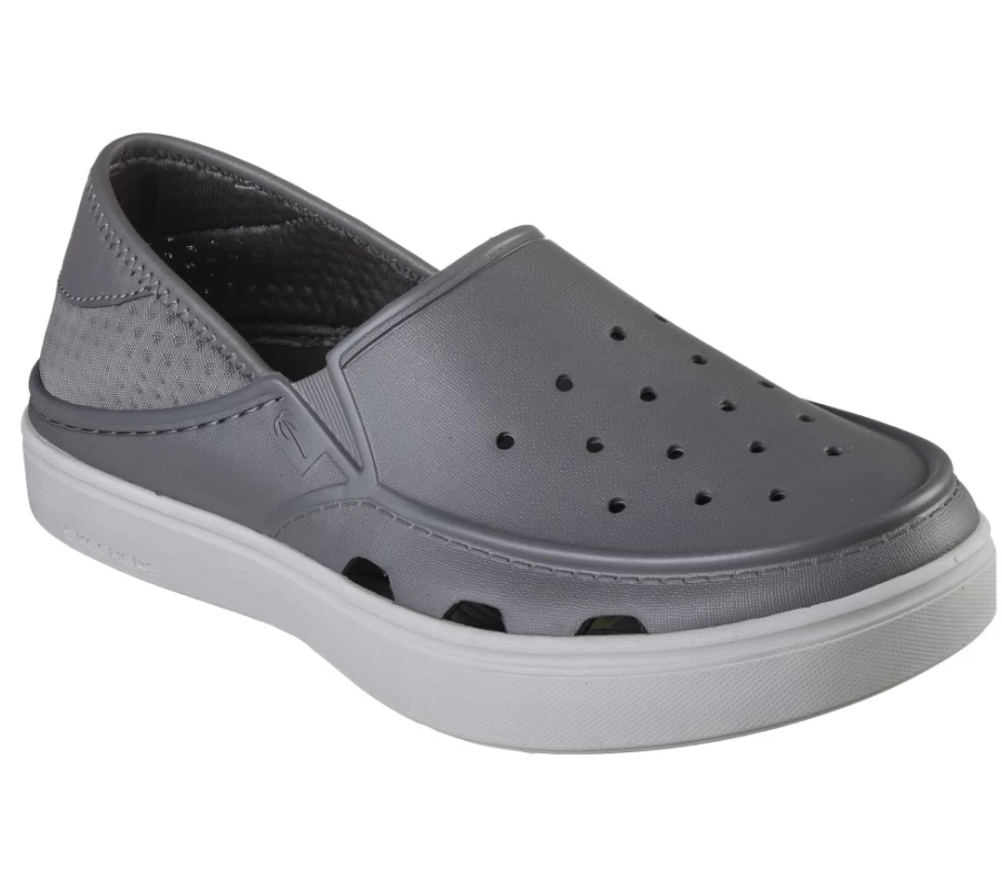 SKECHERS Men's Foamies Vista Crossroads Slip-On Sneakers in Charcoal