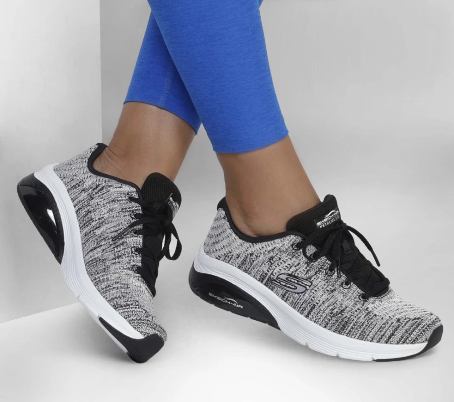 SKECHERS Women's Skech-Air Extreme 2.0 Sneakers in White & Black - Classic Vibe Comfort Shoes