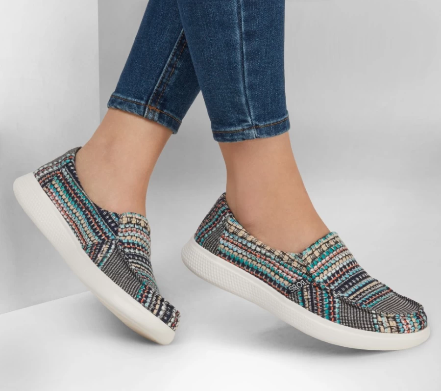 SKECHERS Women's Bobs Skipper - Beach Crush Sneakers in Navy/Multi Color