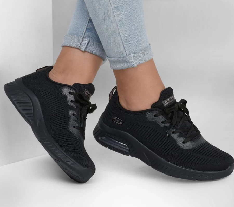 SKECHERS Women's Bobs Squad Air - Close Encounter Black Sneakers