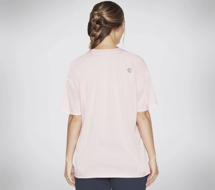 SKECHERS Women's Pink Bobs Escape Furfriend Tee - Comfortable Casual T-Shirt