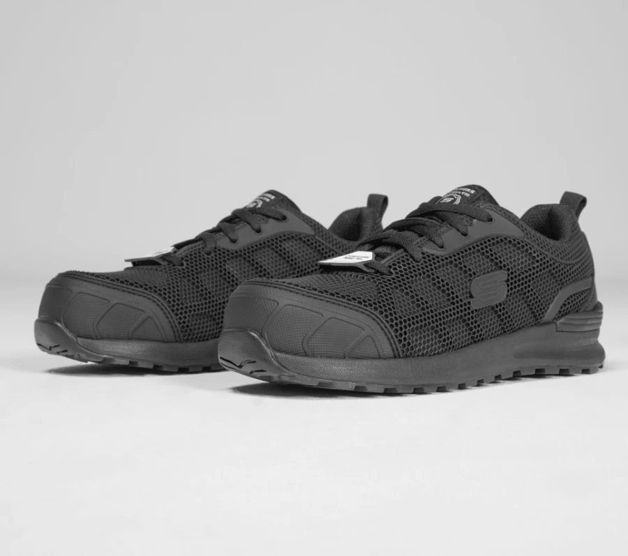 SKECHERS Women's Black Bulklin - Athletic Composite Toe Work Shoes
