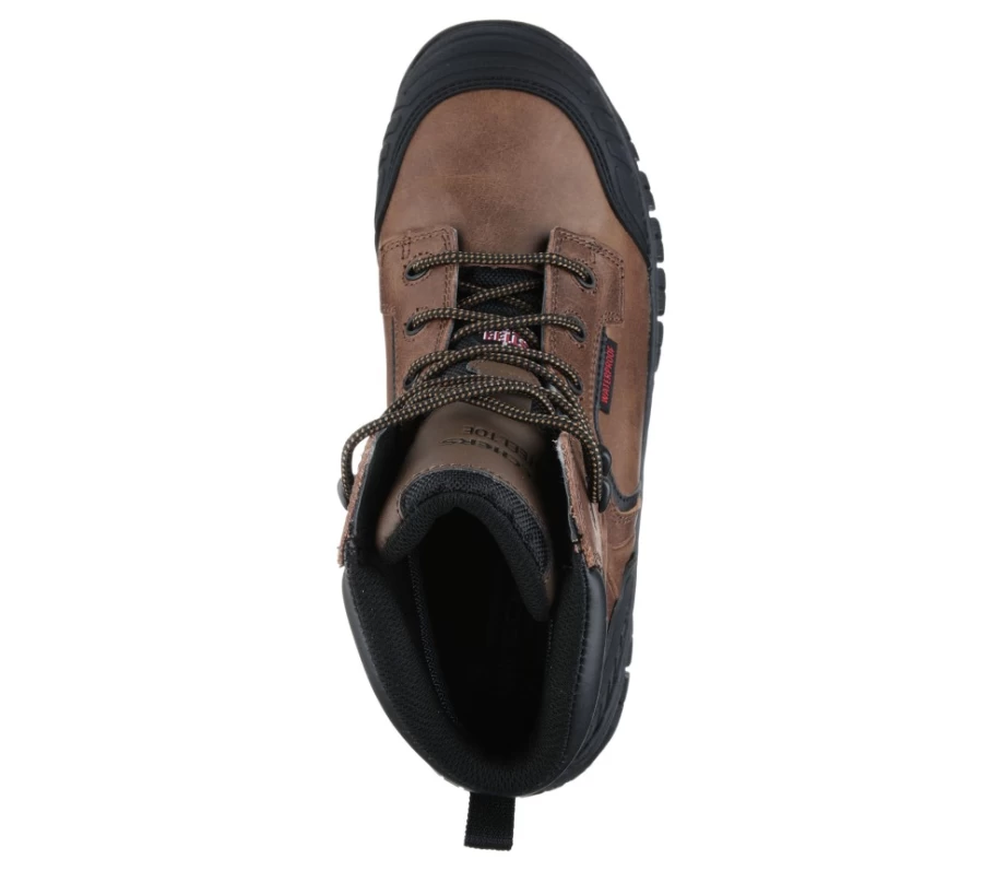 SKECHERS Men's Dark Brown Work Shoes - Hartan Onkin St Wp
