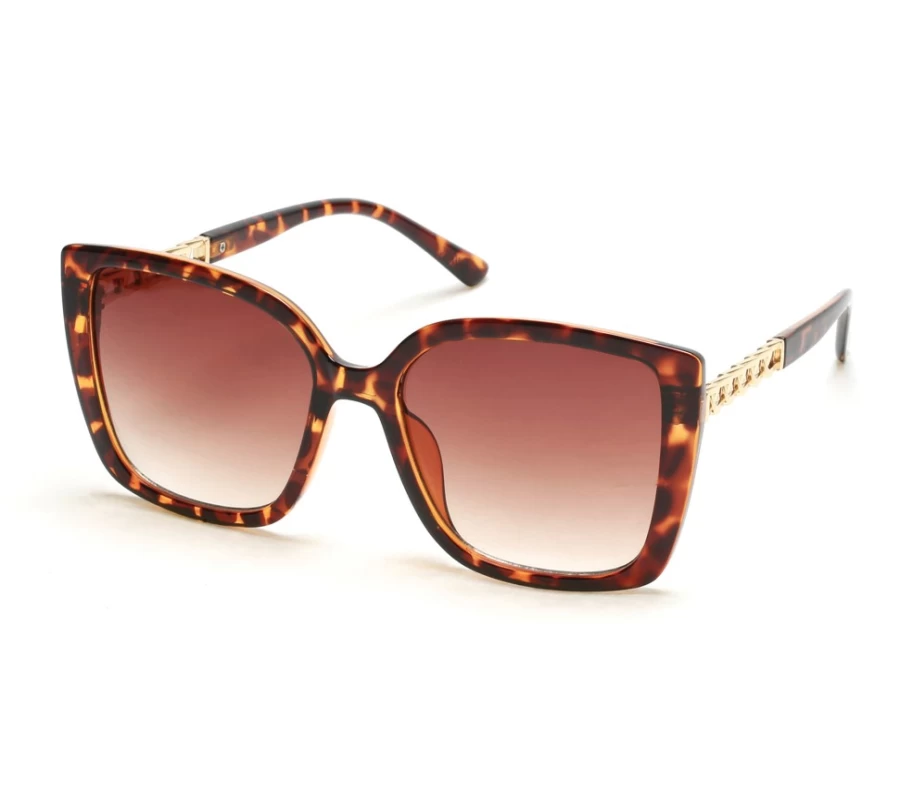 SKECHERS Women's Oversized Cat-Eye Sunglasses in Brown & Multi Color Fashion Shades