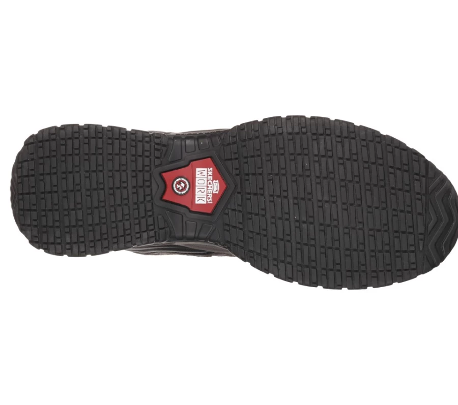 SKECHERS Men's Work Relaxed Fit Soft Stride Canopy Comp Toe Shoes in Brown & Black