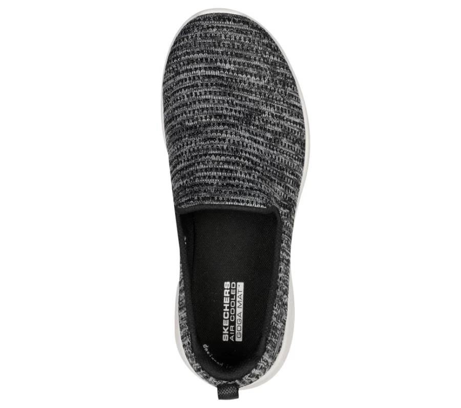 SKECHERS Women's Go Walk Joy Everly Slip-On Sneakers - Black & Gray Comfort Walking Shoes