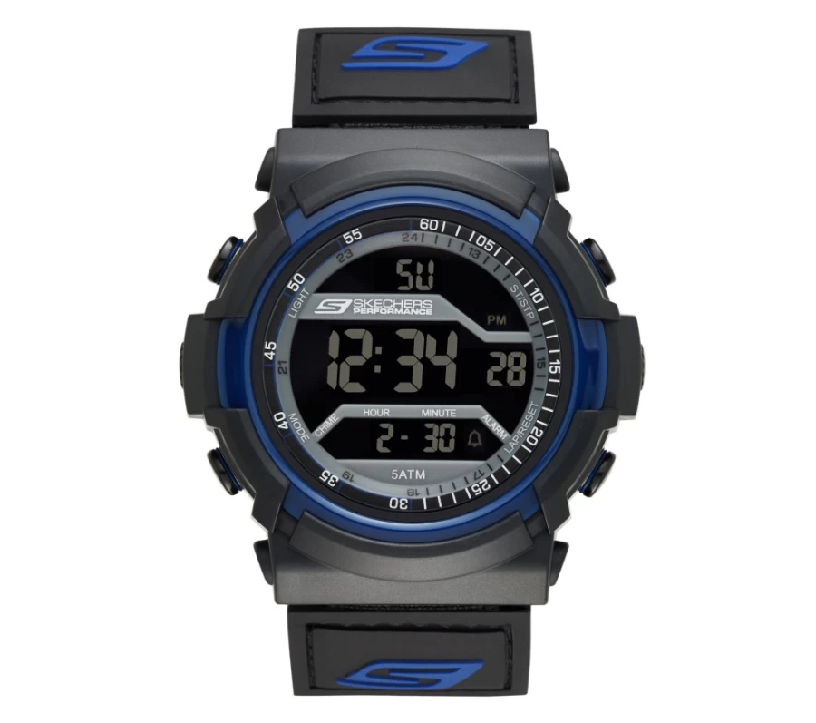 SKECHERS Men's Black & Blue Flournoy Watch - Stylish Casual Timepiece
