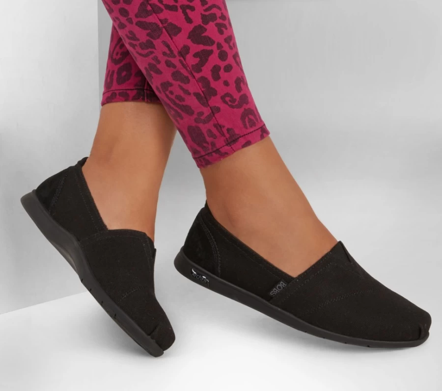 SKECHERS Women's Black Bobs Plush Arch Fit Sneakers for Comfort & Support