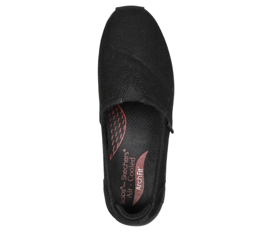 SKECHERS Women's Black Bobs Plush Arch Fit Sneakers for Comfort & Support