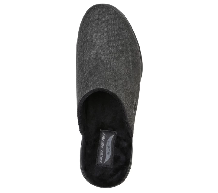SKECHERS Men's Arch Fit Lounge Sneakers in Black - Comfortable Slip-On Walking Shoes