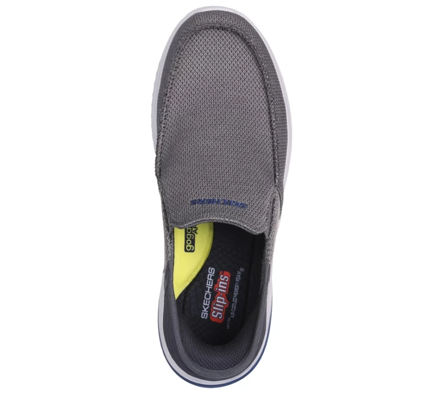 SKECHERS Men's Delson 3.0 Slip-On Sneakers in Gray - Slip-Ins Cabrino Style