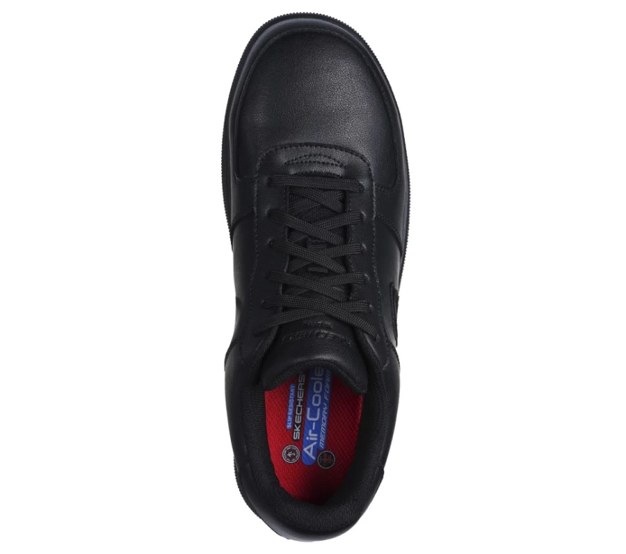 SKECHERS Men's Kennit Comp Toe Work Shoes in Black - Vibsie Safety Footwear