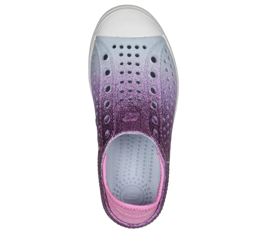 SKECHERS Kids' Foamies Guzman Steps - Light Blue & Pink Aqua Surge Sneakers