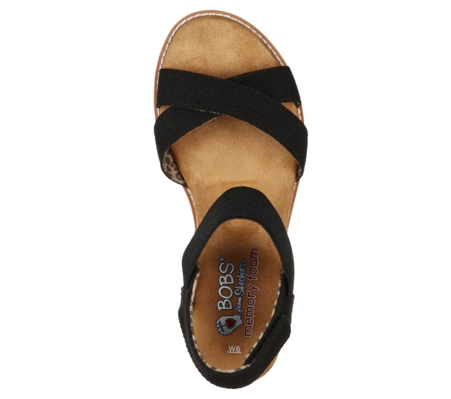 SKECHERS Women's Bobs Desert Kiss - Secret Picnic Black Comfortable Sneakers