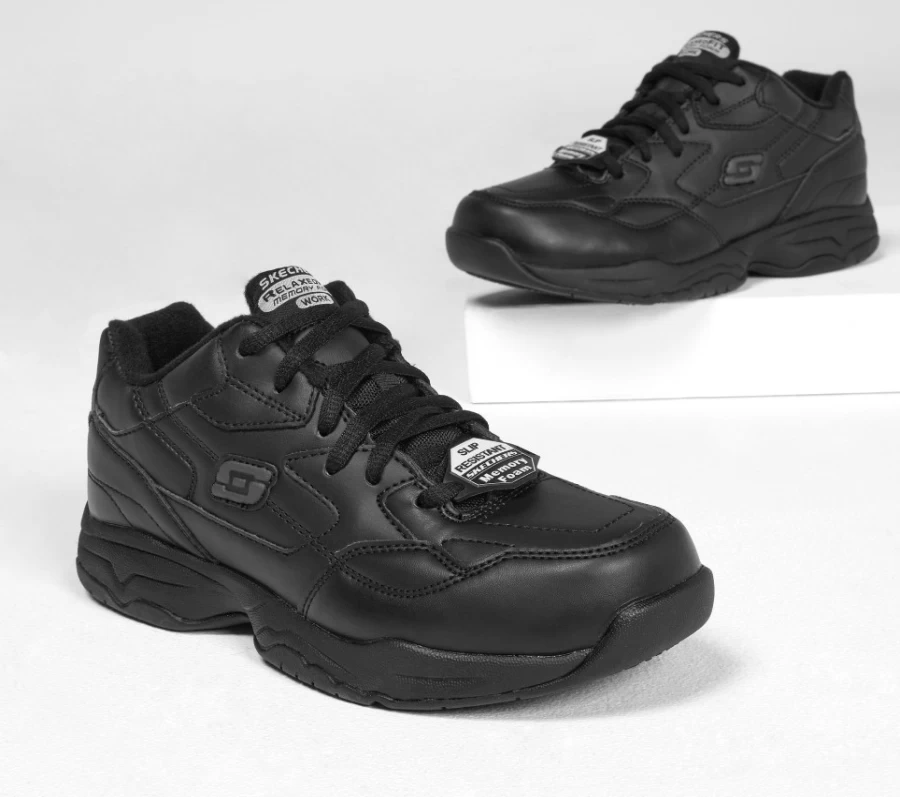 SKECHERS Women's Felton - Albie Sr Relaxed Fit Sneakers in Black