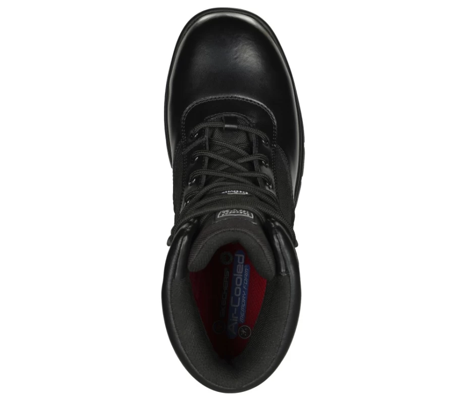 SKECHERS Men's Work Tactical Wascana Linnean Composite Toe Boots in Black