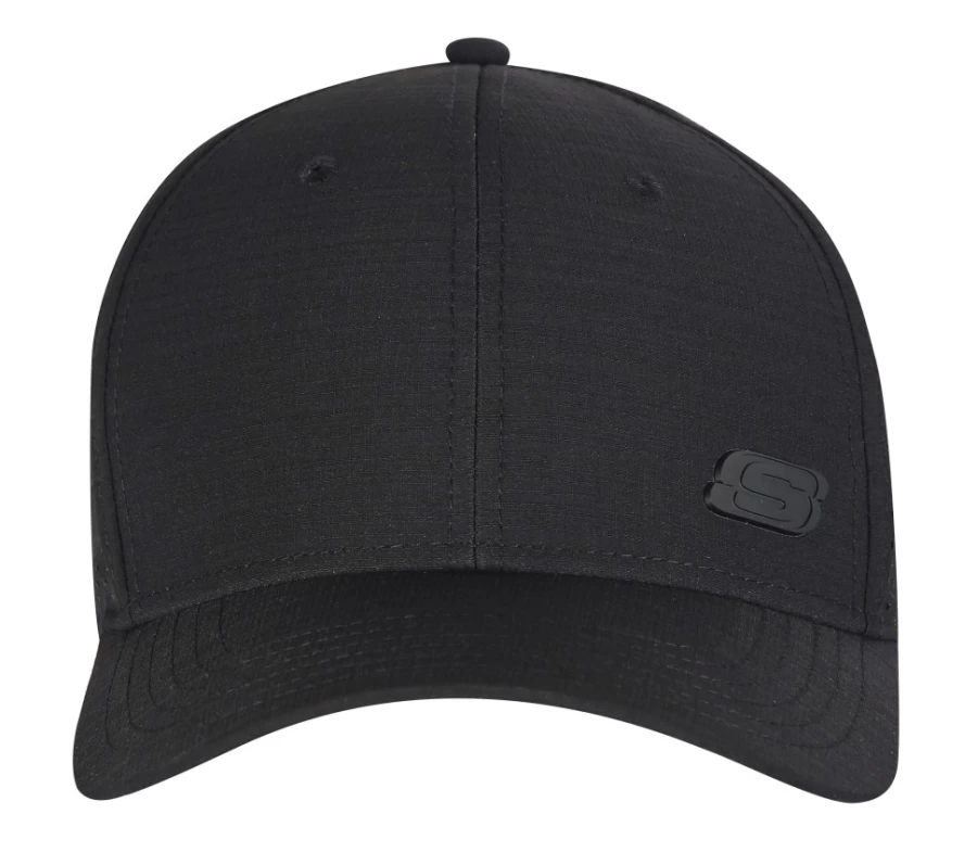 SKECHERS Men's Heritage S Baseball Cap - Black Adjustable Dad Hat