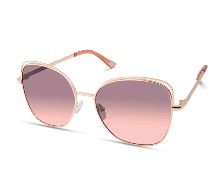 SKECHERS Women's Rose Gold Metal Square Sunglasses - Trendy Retro Style