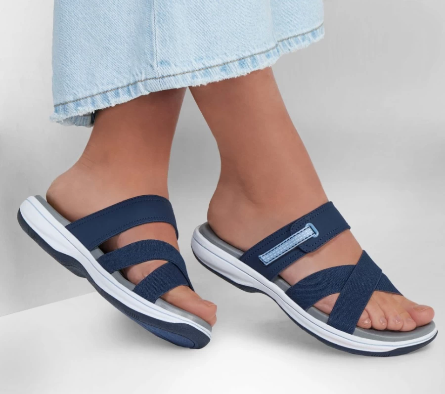 "SKECHERS Women's Bayshore Relaxed Fit Sneakers in Navy - Comfortable Casual Shoes"