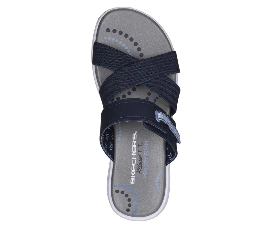 "SKECHERS Women's Bayshore Relaxed Fit Sneakers in Navy - Comfortable Casual Shoes"