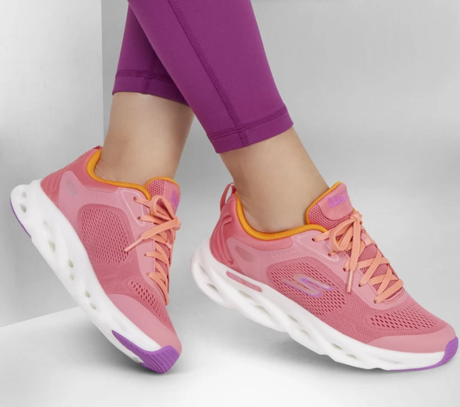 SKECHERS Women's Go Run Swirl Tech Speed Running Shoes in Coral
