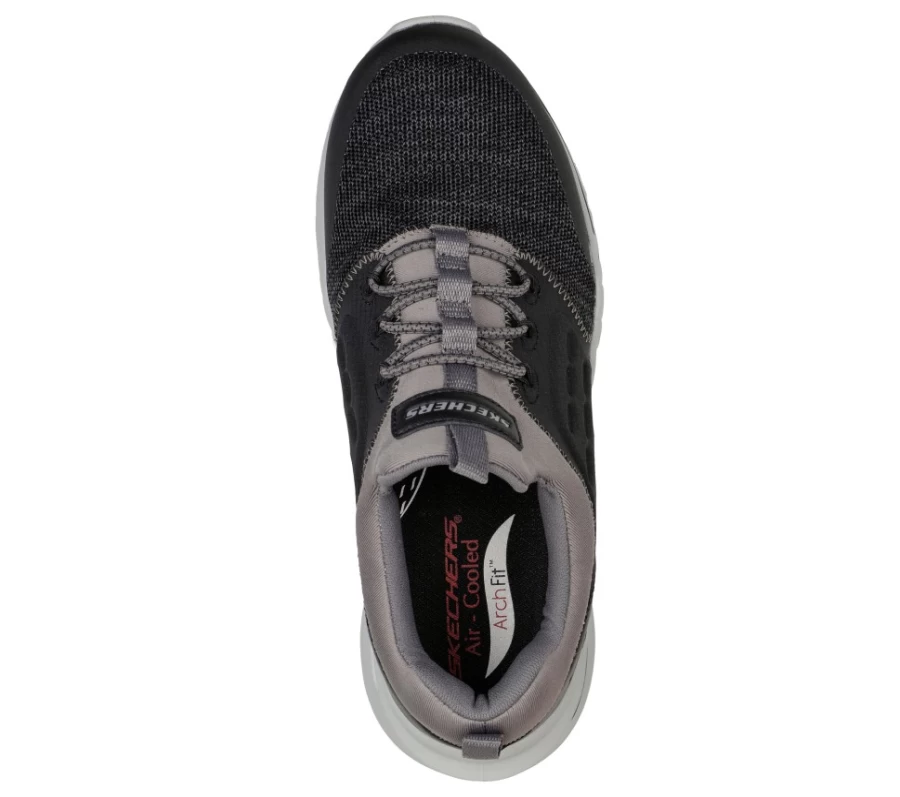 SKECHERS Men's Arch Fit Orvan Relaxed Fit Sneakers in Black - Verdigo Comfort Walking Shoes