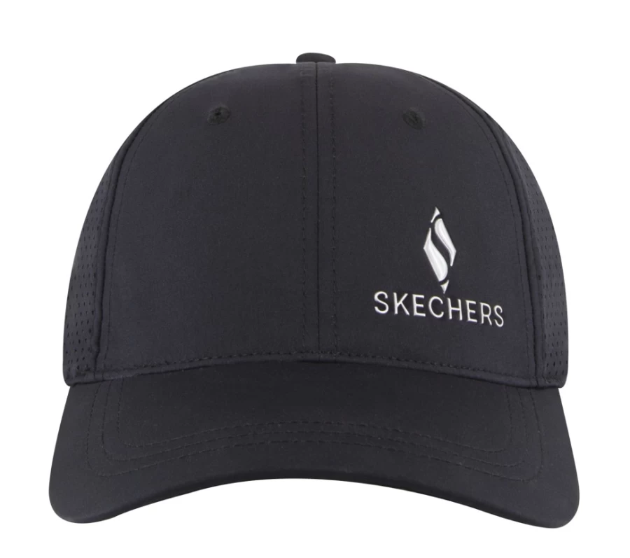 SKECHERS Women's Black Foil Diamond S Baseball Cap