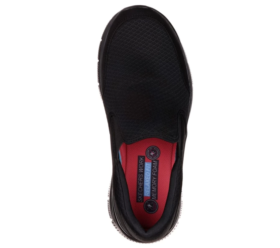 SKECHERS Men's Mcallen Sr Flex Advantage Work Shoes - Relaxed Fit, Black