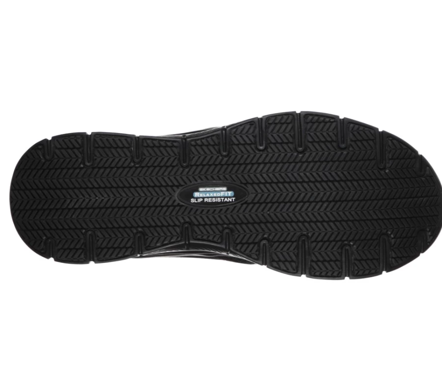 SKECHERS Men's Mcallen Sr Flex Advantage Work Shoes - Relaxed Fit, Black