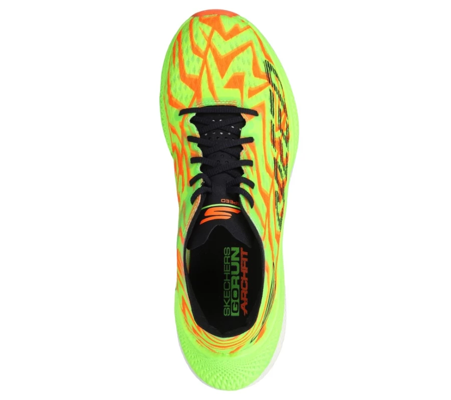 SKECHERS Women's Go Run Speed Beast Running Shoes - Green & Orange Lightweight Sneakers for Women