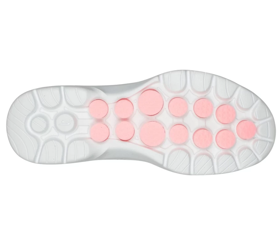 SKECHERS Women's Go Walk 6 - Sky Wind Walking Shoes in White & Pink | Lightweight Comfort Sneakers