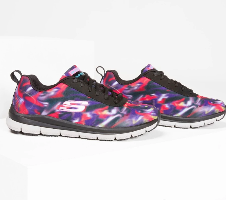 SKECHERS Women's Work Relaxed Fit Comfort Flex Sr - Hc Pro Sr Sneakers in Black / Multi