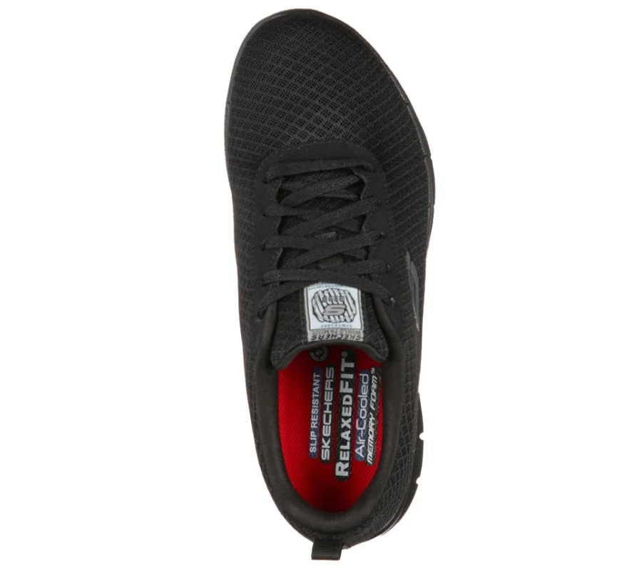 SKECHERS Women's Bronaugh Sr Relaxed Fit Slip-On Loafers in Black - Comfortable Work Shoes
