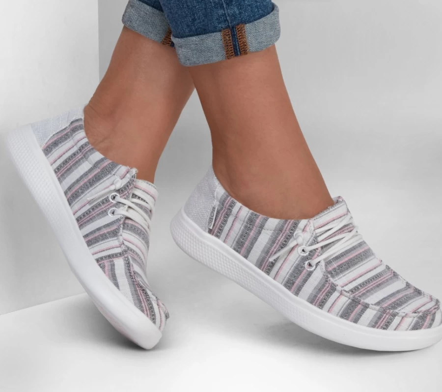SKECHERS Women's Bobs Skipper - White & Multi Color Sweet Ensemble Sneakers
