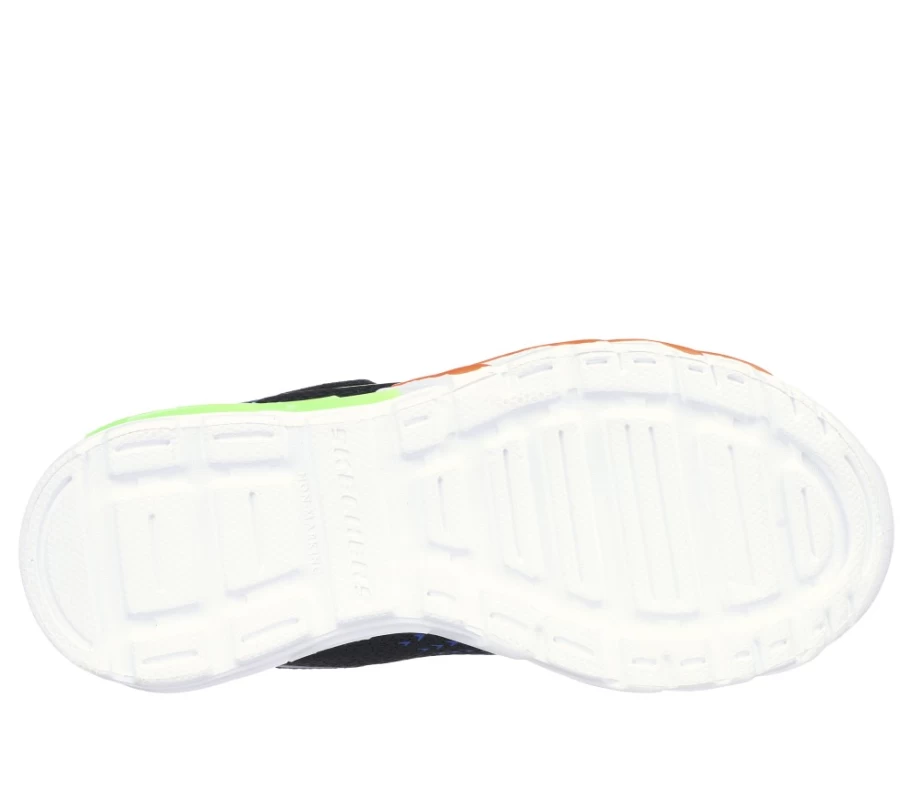 SKECHERS Kids Flex-Glow Bolt Sneakers - Black/Blue | Light-Up S-Lights for Active Children