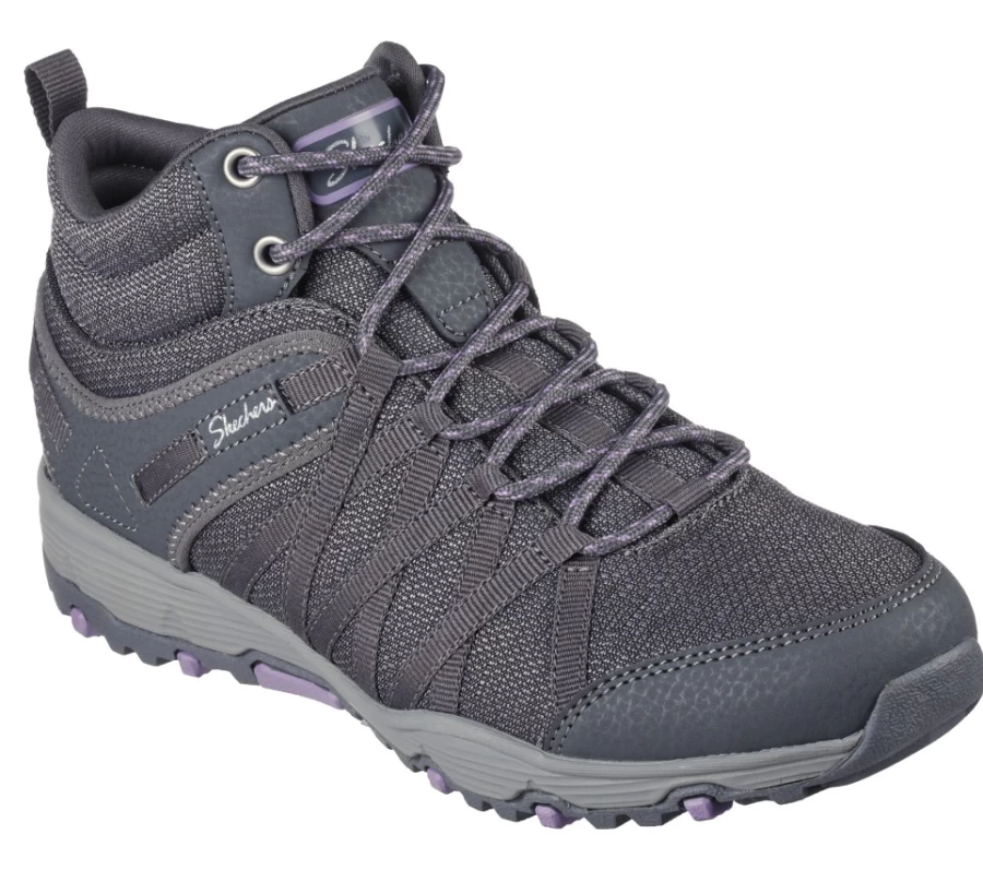 SKECHERS Women's Seager Hiker - Side To Side Walking Shoes in Charcoal