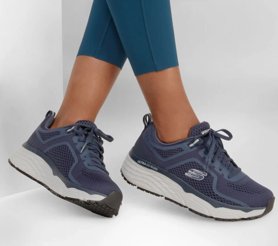 SKECHERS Women's Max Cushioning Elite Sr Sneakers in Navy/Gray - Banham Work Shoes