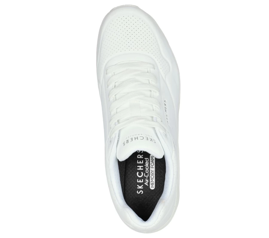 SKECHERS Men's Uno Stand On Air Sneakers in White - Lightweight Comfortable Walking Shoes